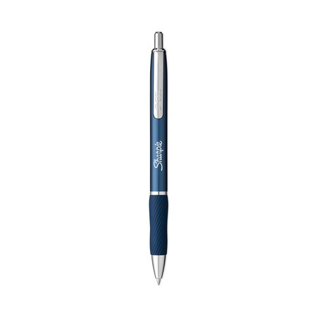 Sharpie S-Gel Premium Metal Barrel Gel Pen, Retractable, Medium 0.7 mm, Black Ink, Blue Barrel, PK4, 4PK 2153654